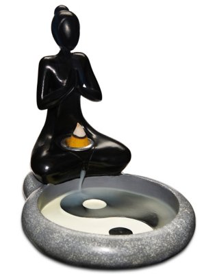 "Tranquil Yin Yang Woman Backflow Incense Burner"