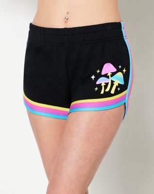 "Rainbow Mushroom Eat Me Shorts"