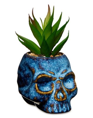 "Glazed Skull Planter"
