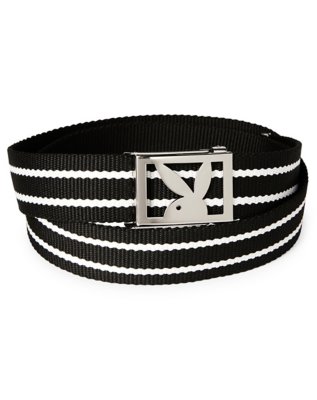 "Black and White Stripe Playboy Bunny Belt"