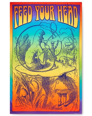 "Feed Your Head Alice in Wonderland Tapestry"
