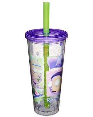 "Cyber Rick and Morty Cup with Straw - 24 oz."