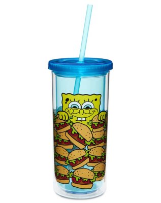 "SpongeBob Squarepants Krabby Patties Cup with Straw - 20 oz."