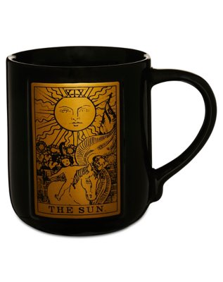 "Black and Gold Sun and Moon Tarot Card Coffee Mug - 20 oz."