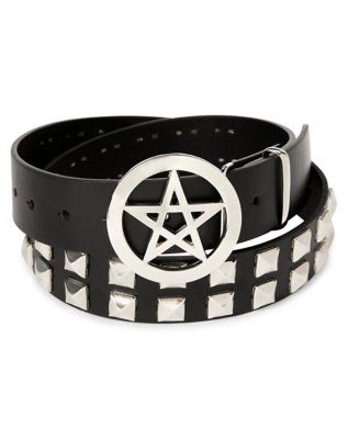 "Black Studded Pentagram Belt"