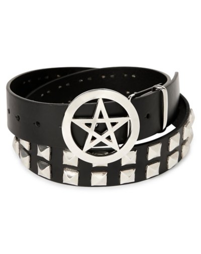 Black Studded Pentagram Belt