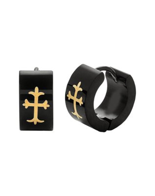 "Goldtone Cross Huggie - 20 Gauge"