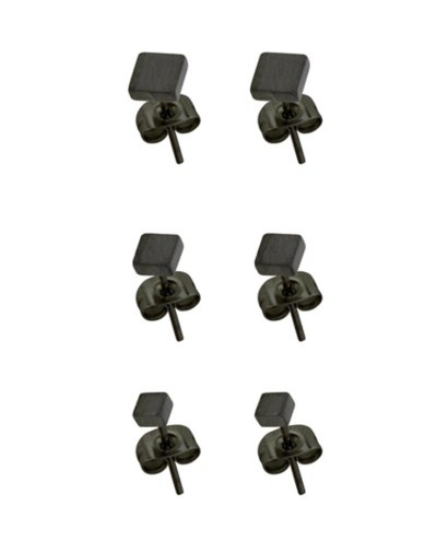 Multi-Pack Black Square Stud Earrings -- 3 Pair