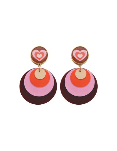 Retro '70s Heart Dangle Earrings