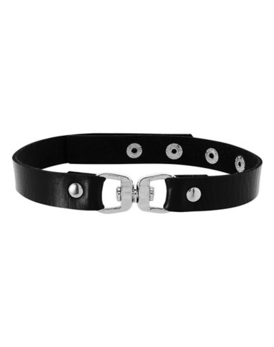 Black Center Lock Choker Necklace