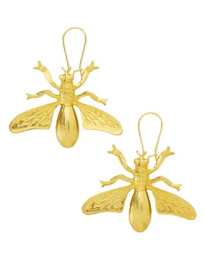 Gold-toned Fly Dangle Earrings