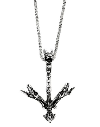 Three Headed Demon Chain Necklace