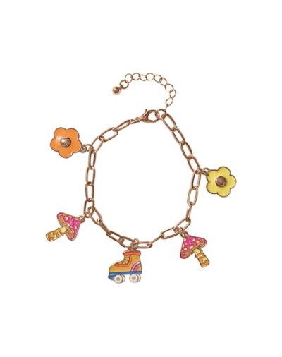 Mushroom Flower Skateboard Charm Bracelet