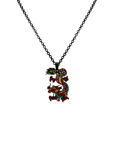 Black Chain Dragon Necklace