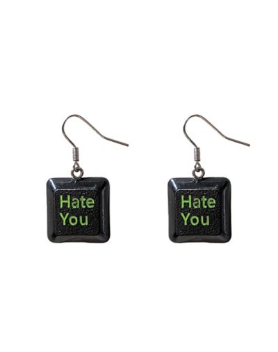 Hate You Keycap Dangle Earrings