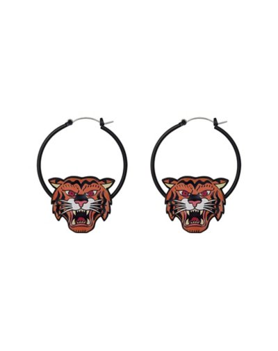 Tiger Hoop Earrings