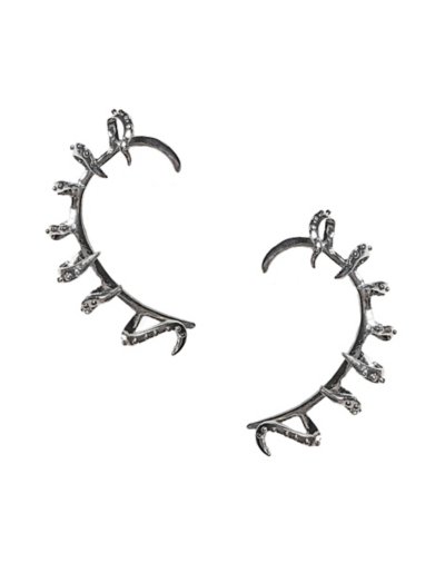 CZ Silvertone Tentacle Ear Cuffs