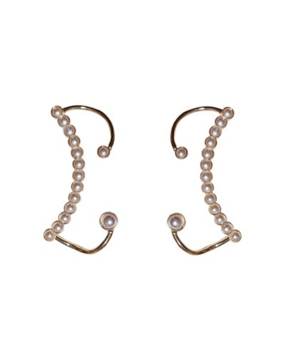 Goldtone Pearl Ear Cuffs