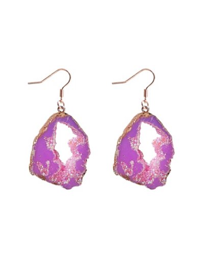 Sparkling Rainbow Geode Dangle Earrings