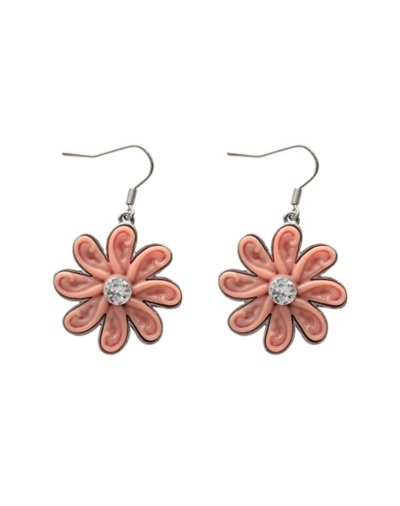 CZ Ear Flower Doll Part Dangle Earrings