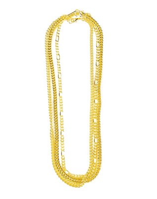 "Goldtone 3 Piece Chain Necklace"