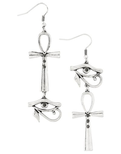 Ankh and Eye Dangle Earrings