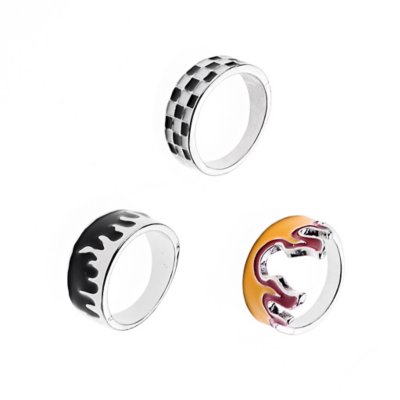 Multi-Pack Flames and Checkered Rings - 3 Pack