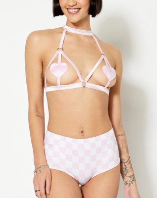 "Pink 3D Heart Bralette"