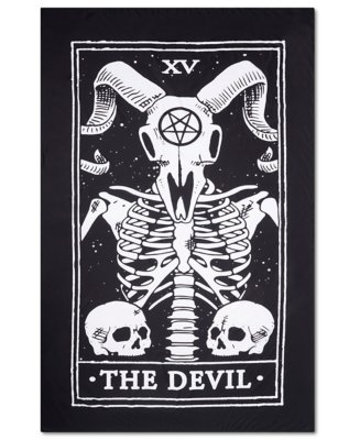 "Devil Tarot Card Tapestry"