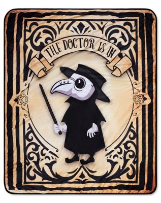 "Cute Plague Doctor Fleece Blanket"