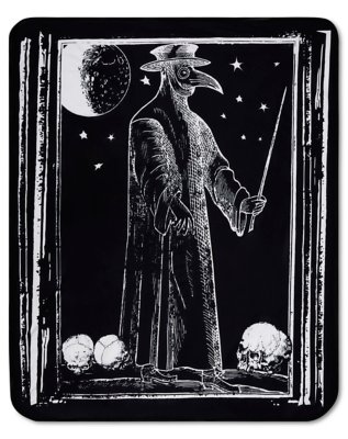 "Vintage Plague Doctor Sherpa Fleece Blanket"