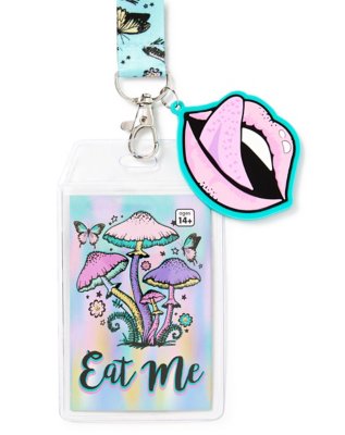 "Pastel Eat Me Mushroom Lanyard"