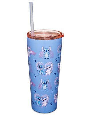 "Stitch and Angel Rainbow Cup with Straw 22 oz - Lilo & Stitch"