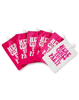 "Here Comes the Party Bachelorette Party Flasks - 6 Pack"