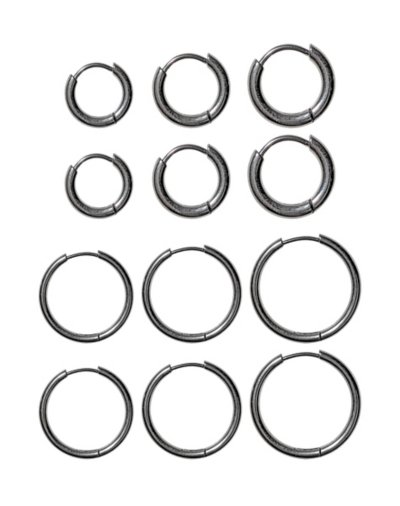 Silvertone Hoop Earrings 6 Pack