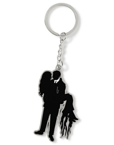 Morticia and Gomez Silhouette Keychain - The Addams Family