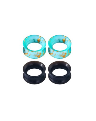 Multi-Pack Blue and Goldtone Splatter Tunnels - 2 Pair