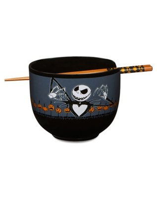 "Jack Skellington Pumpkin Bowl with Chopsticks - The Nightmare Before C"