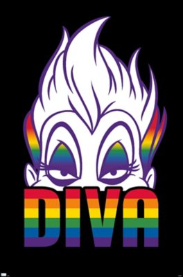 "Rainbow Ursula Diva Poster- Disney Villains"
