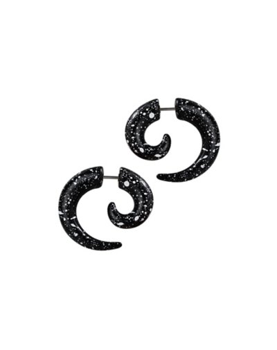 Black Paint Splatter Fake Spirals