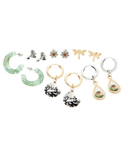 Multi-Pack Jade Frog Assorted Earrings- 6 Pack