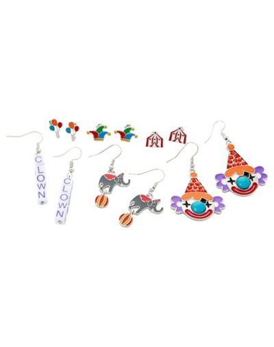 Multi-Pack Circus Dangle Earrings and Stud Earrings - 6 Pair