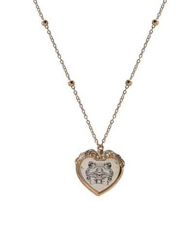 Frog Heart Portrait Necklace