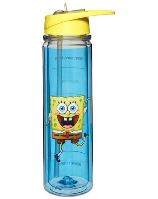 "Dancing SpongeBob SquarePants Water Bottle with Straw - 22 oz."