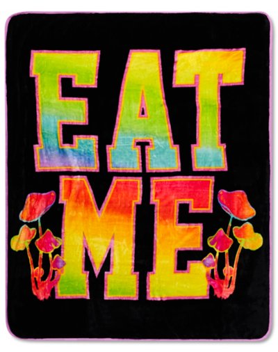 Eat Me Mushrooms Reversible Fleece Blanket