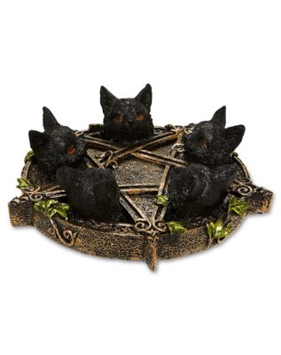 "Cat Pentagram Flat Incense Burner"