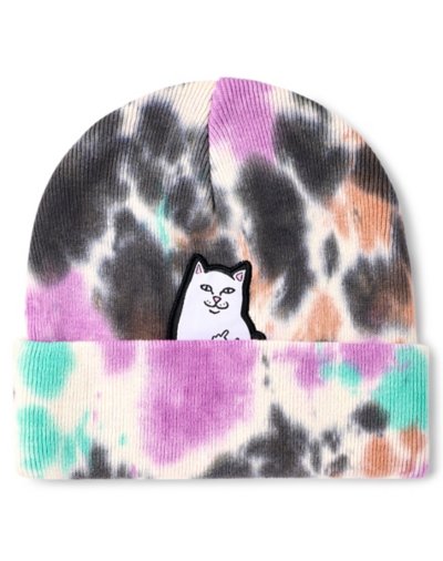 Lord Nermal Multi-Color Tie Dye Beanie Hat - RIPNDIP