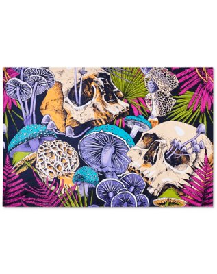 "Skull Mushroom Tapestry"