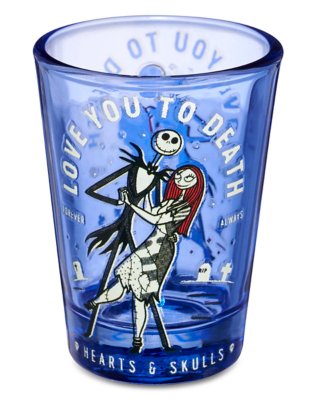 "Jack and Sally Love You to Death Mini Glass 1.5 oz - The Nightmare Bef"