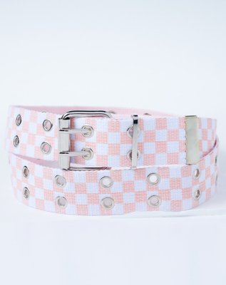 "Pink and White Checkered Belt"